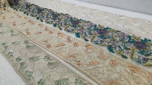 Custom made Light Pastel Embroidered Laces and Trims For Wedding Dress Bridal Gown DIY <b>Sewing</b> Craft <b>Material</b> Yards - Product Image 2