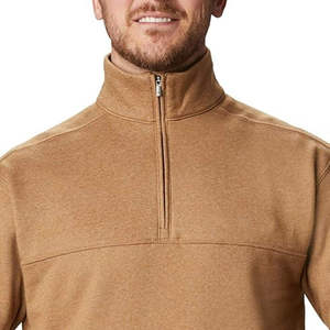 Sweat-shirt en coton pour homme avec logo brodé personnalisé, fermeture éclair quart de tour, demi-zip, pull d'hiver - Product Image 2