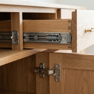 Credenza Moderna in Legno Massello con Postazione Caffè, Mobile Buffet di Lusso <span class=keywords><strong>per</strong></span> <span class=keywords><strong>Sala</strong></span> <span class=keywords><strong>da</strong></span> <span class=keywords><strong>Pranzo</strong></span>, Cucina e Soggiorno - Product Image 3