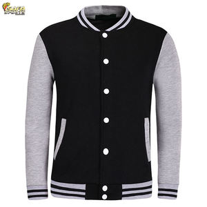 Chaquetas de béisbol universitarias de lana de alta calidad para hombre, soporte con logotipo personalizado bordado, PU de cuerno de cierre de botón, invierno, longitud larga, con capucha - Product Image 3