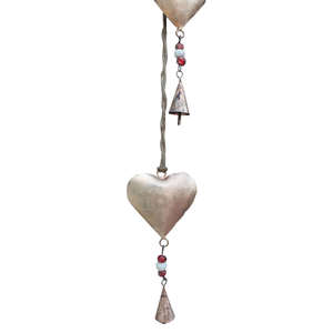 Décoration murale en fer recyclé, style rustique, pour patio, cœur en métal galvanisé, carillon suspendu, vase fonctionnel pour la décoration intérieure - Product Image 5