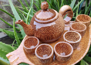 Wooden Coconut <b>Teapot</b> - a Distinctive Handcrafted Product From Coconut and Wood by Viet Fargimex - Product Image 2