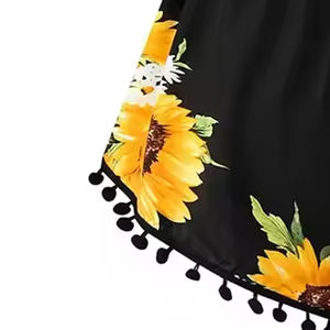 Exclusive All-Over Floral Printed <b>Women's</b> Shorts Pom Pom Decoration Breathable New Trendy Cool Heavy Bangladesh Wholesale Supply - Product Image 1