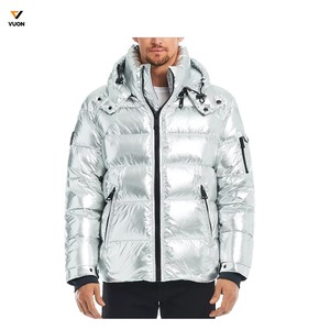 เสื้อแจ็คเก็ตขนเป็ดหนาแบบมีฮู้ดสำหรับผู้ชายเสื้อแจ็กเก็ตขนเป็ดสีดำแบบมีฮู้ดออกแบบโลโก้ได้ตามต้องการ - Product Image 3