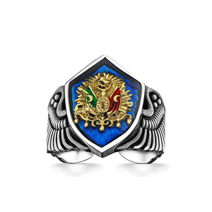 Anello da uomo in argento sterling 925 con stemma ottomano - Product Image 1