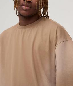 Alta calidad 100% algodón al por mayor personalizado impreso Logo camiseta de gran tamaño Sunfaded Vintage lavado suelto ajuste camisetas de los hombres - Product Image 6