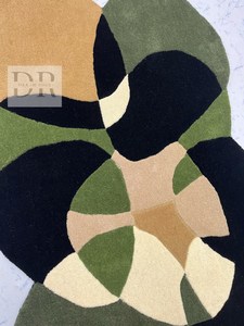 Tapis en laine touffeté à la main doux de haute qualité tapis de zone de motif abstrait vert personnalisé pour une utilisation au sol à la maison pour la porte du hall du salon - Product Image 5