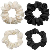 Vente Chaude : Élastique à Cheveux Volumineux en Satin et Cristal Rétro, Couleur Unie, Haute Qualité, Accessoire pour Cheveux