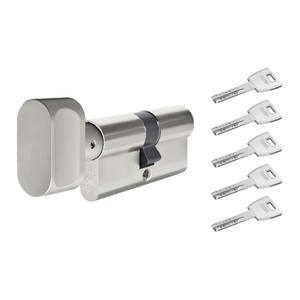 Cilindro antirrobo ABUS X12 55K/40 Níquel con Pomo, 5 llaves perforadas, Clase 6.D - Product Image 1