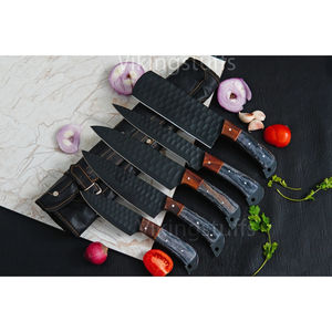 Juego de Cuchillos de Chef Burraq Profesional de 5 Piezas, Acero al Carbono, Mango de Madera Hecho a Mano, Ecológico, Apto para Lavavajillas, Regalo para Chefs y Cocineros, Personalizable - Product Image 6