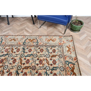 Alfombra Turca Vintage de 5.8x9.4 pies, Alfombra Grande, Alfombra Azul Abstracta - Product Image 5