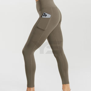 Ropa deportiva de cintura alta para mujer, mallas ajustadas para entrenamiento, diseño liso a la moda, logotipo personalizado, pantalones de gimnasio, mallas de Yoga informales - Product Image 4