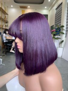 HD Droite Cuticules Alignés Cheveux Bob Fringe Perruque Cheveux en Gros Cheveux Vietnamiens Cheveux Humains - Product Image 2