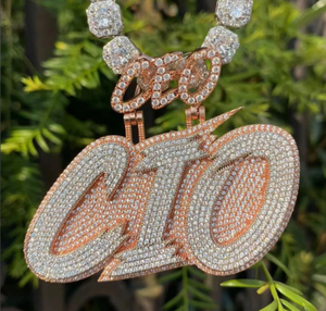 Colgante de moissanita real de corte redondo de 5 piezas con letra personalizada chapado en oro rosa de 14 quilates para fiestas - Product Image 2