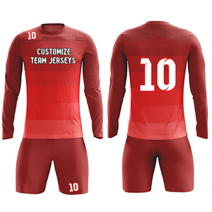 ชุดยูนิฟอร์มฟุตบอลผ้าโพลีเอสเตอร์สำหรับทั้งชายและหญิงชุดเสื้อกางเกงขาสั้นแบบถักสีปักโลโก้ - Product Image 4