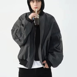 Double_zip_hooded_leather_jacket_autumn winter_functional_wind_pocket - Product Image 2