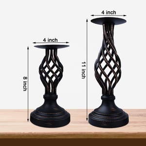 Llamativo Pilar de vela hecho a mano Metal duradero hecho con acabado negro decoración del hogar iluminación Pilar soportes de vela Venta caliente - Product Image 6