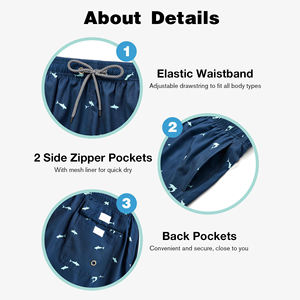 Shorts de plage pour hommes, imprimés, en maille, pour la course à pied, la natation, séchage rapide, imperméables, pour le surf, shorts de plage pour hommes - Product Image 3