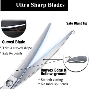 กรรไกรตัดผมช่างมืออาชีพ ด้ามยาว สแตนเลสสั่งทำพิเศษ สำหรับคนถนัดขวา คุณภาพพรีเมียม ผิวเงาคมกริบ อุปกรณ์ร้านทำผม 28 ซี่ - Product Image 2