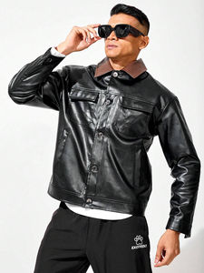 Nueva ropa informal Chaqueta de cuero genuino real Ropa delgada Primavera Otoño Cuero genuino Hecho de Pakistán - Product Image 6