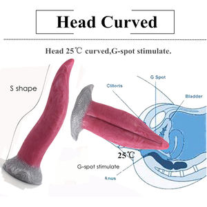 CEROHS安全液体シリコンアナルディルド大きな舌の形をしたペニスアナルプラグプッシーマッサージャー大人のおもちゃ男性女性吸盤付き - Product Image 2