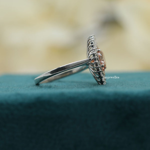 Pink Cut Lab Grown Diamond Double Halo Setting Trendy Personalizable Lujoso 18K Anillo de compromiso de oro sólido Mujeres IGI Certified - Product Image 5
