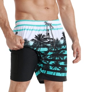 Short de bain de plage pour hommes OEM à bas quantité minimale de commande short de bain de haute qualité personnalisé en soie sérigraphie short en planche solide respirant vente en gros - Product Image 4