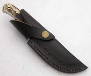 Custom OEM Handmade Black Steel Hunting Bowie <b>Knife</b> 15 Inch Horn Handle with Premium Leather <b>Sheath</b>. - Product Image 6