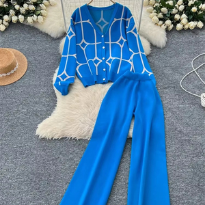 Ensemble 2 pièces imprimé de qualité supérieure 100% coton biologique vente en gros survêtements tendance survêtements élégants pour femmes - Product Image 2