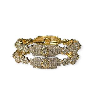 Ensemble de bracelets géométriques tendance en plaqué or de luxe avec perles, style nuptial et festif haut de gamme à prix de gros - Product Image 2