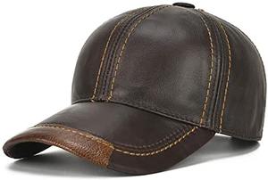 unisex Polyester/cotton Unisex Leather Baseball Cap <b>Men</b> Adjustable Structured PU Classic Baseball Cap <b>Hat</b> Winter <b>for</b> Black - Product Image 2