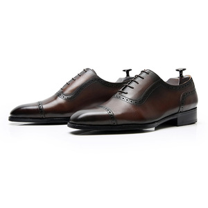 Zapatos Oxford Clásicos de Negocios de Cuero, Zapatos Formales de Vestir con Cordones de Cuero Genuino para Hombre - Product Image 2