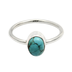 Hot Selling Good Quality 925 Sterling Silver Natural <b>Turquoise</b> Gemstone Oval Shape Daily Wear Elegant <b>Ring</b> for Woman Girls India - Product Image 1