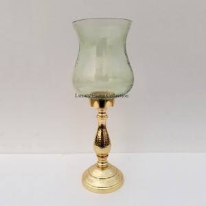 Portavelas de Color dorado recién llegado, diseño de hoja, forma redonda, hecho a mano, tarros de velas de diseñador de mesa para regalar promocionales - Product Image 5