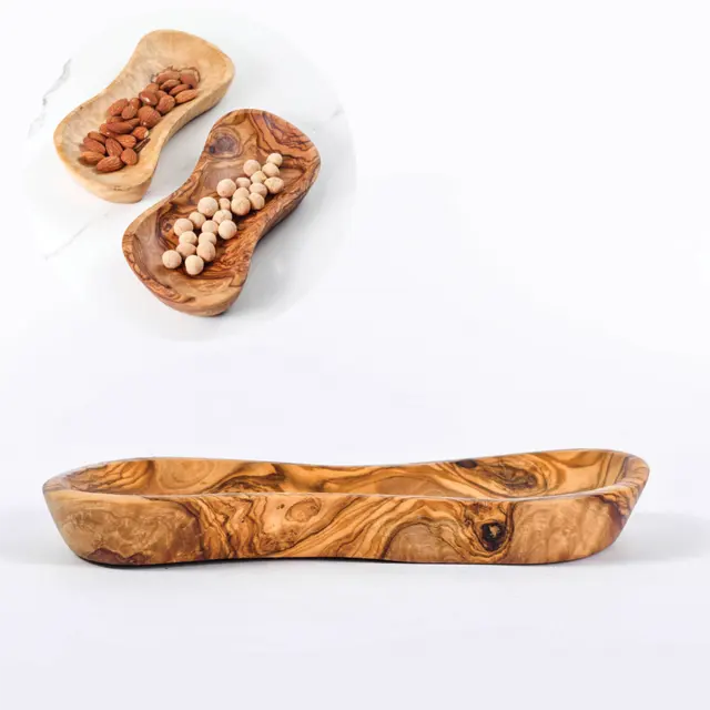 Handmade Classic Wooden Serving Dish - Sustainable Solid Pattern Snack Tray - Hot Selling Plate for Serving