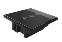 Interruptores Táctiles WiFi de la Serie BLACK Glassy de Fox Domotics, Compatibles con Alexa, Control Remoto NFC, Control por Aplicación, Sistema de Iluminación de Pared, Encendido/Apagado, 6A