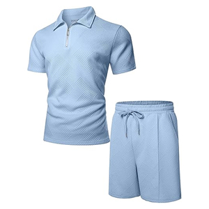 Conjunto corto con capucha y pantalones de chándal para hombre con logotipo personalizado, traje de chándal de punto de algodón con estampado térmico, cremallera completa de verano e invierno - Product Image 4
