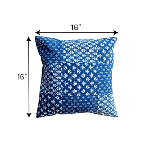 Indigo <b>Blue</b> Geometric Digital Print 16x16 Cushion Cover Multicolor Handmade Decorative Throw Pillow for <b>Sofa</b> <b>Bed</b> Accent for Home - Product Image 3