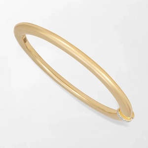Refined Classic Hinged <b>Bracelet</b> With 8 Round Lab Grown Diamonds 0.24 Carat GH-VS In 18K Yellow Gold Everyday <b>Stacking</b> Gift - Product Image 2