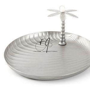 Plateau de service à dessert décoratif fait à la main avec poignée unique Ustensiles de cuisine sûrs pour restaurant hôtels Plats de table et assiettes - Product Image 2