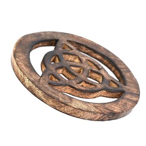 Decoración de Pared de Madera con Símbolo de Nudo Celta, Geometría Sagrada, Arte de Pared de Madera, Placa de Pared Espiritual para Meditación en el Altar - Product Image 5