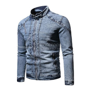 <b>Button</b> Down Collar 100% Cotton <b>Jeans</b> Men Jacket High Quality Casual Wear Men <b>Jeans</b> Jacket Long Sleeve - Product Image 2
