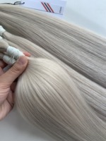 Extensions de Cheveux Naturels Vietnamiens les Plus Vendues, 12-34 Pouces, Couleur Platine, 100% Doux et Soyeux, Super Double Drawn, Haute Qualité