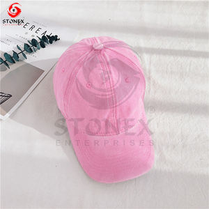 หมวกแก๊ปผ้าฝ้าย100% ผ้าแคนวาสสีน้ำเงินอ่อนปรับได้สไตล์วินเทจสำหรับผู้ชาย - Product Image 2