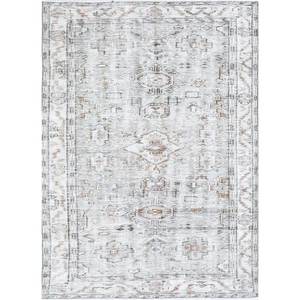 Tapis en laine noués à la main gris et noir vintage Pae-1264 – Nouveau tapis de salon rectangulaire à motifs abstraits pour couloir et maison - Product Image 1