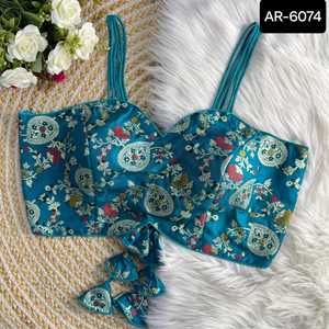 เสื้อคอลเลกชั่นเสื้อคอลเลกชั่นอินเดียผ้าฝ้ายพิมพ์ลายดอกไม้เสื้อทำงานทำมือสำหรับ Saree - Product Image 6