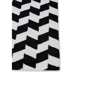 พรมขนสัตว์ทอแบนสีเทาดำ Alhambra รุ่น ADWP-13071 ลายเชฟรอนแบบนามธรรม พรมปูพื้นห้องโถงรูปสี่เหลี่ยมผืนผ้าสำหรับปูพื้นบ้าน - Product Image 4