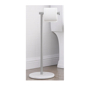 Porte-rouleau de papier toilette en métal plaqué or de luxe support de réserve portable ensemble d'accessoires de salle de bain élégants - Product Image 4