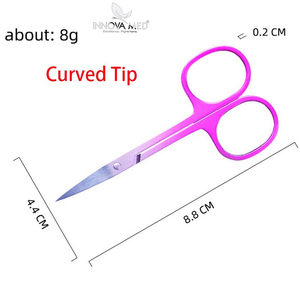 Ciseaux pour poils de nez à pointe pointue, tête incurvée, dissolvant de cuticules, ciseaux à sourcils en acier inoxydable par INSTRUMENT innovant - Product Image 3