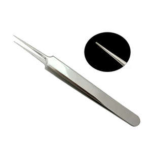 Ensemble de micro-pincettes manuelles en acier inoxydable de précision avec pointes droites/courbes/angulées pour la réparation électronique, les bijoux, l'utilisation chirurgicale - Product Image 5